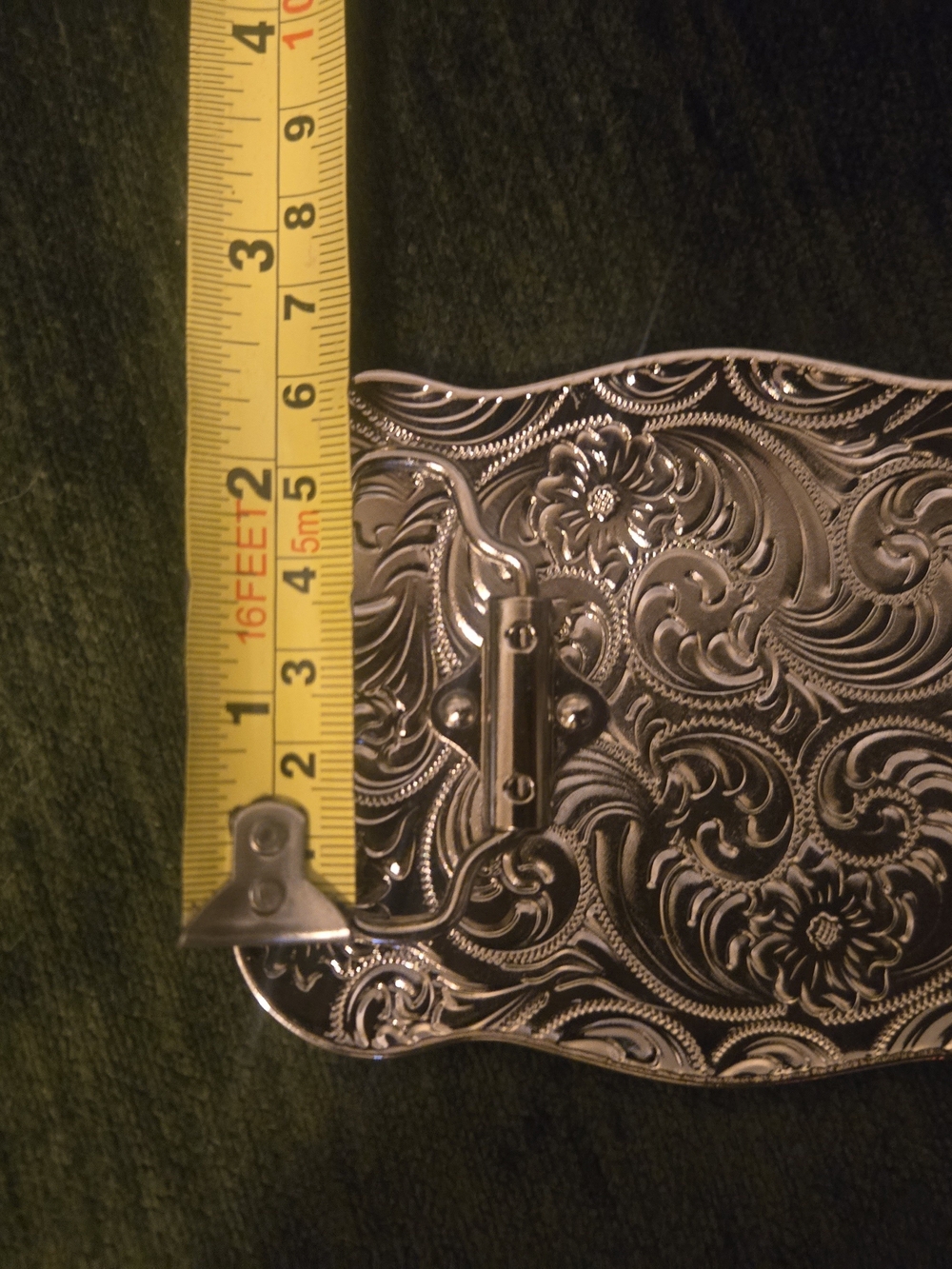 Ariat Western Belt Buckle - Silver with Red Accents - Picture 2 of 4